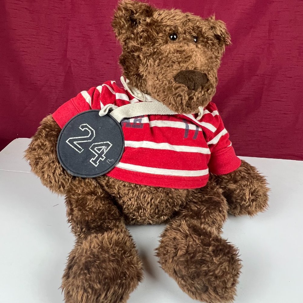 Roscoe Rugby Teddy Bear from Gund for American Eagle Outfitters Duffle Bag 19"